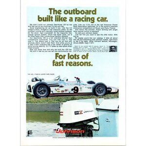1971 Johnson Sea Horse 125hp Outboard Motor Vintage Print Ad Race Car Wall Art